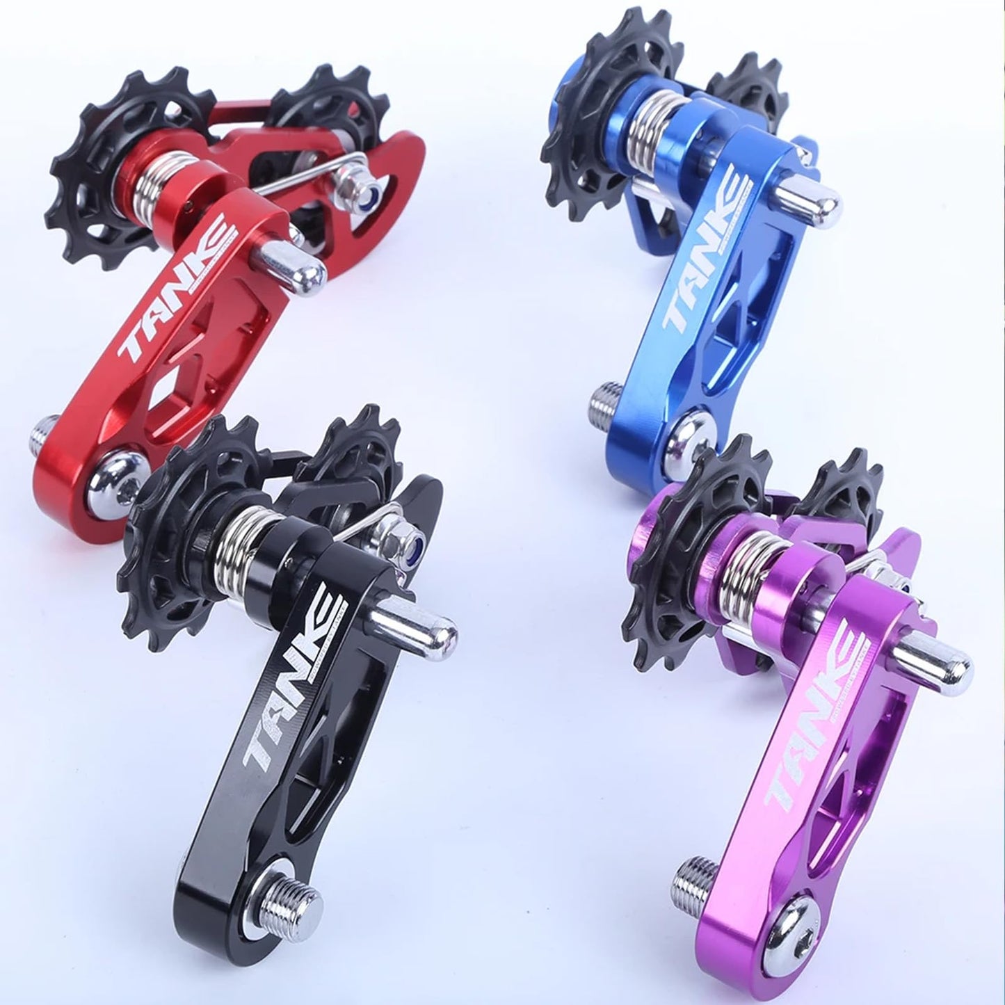 JFOYH Single Speed Chain Tensioner with Multi-segment Tension Adjustment and Double Spring Chain Guide, Ultra-Smooth Mountain Bike Chain Tensioner - Noiseless Performance, Easy Installation