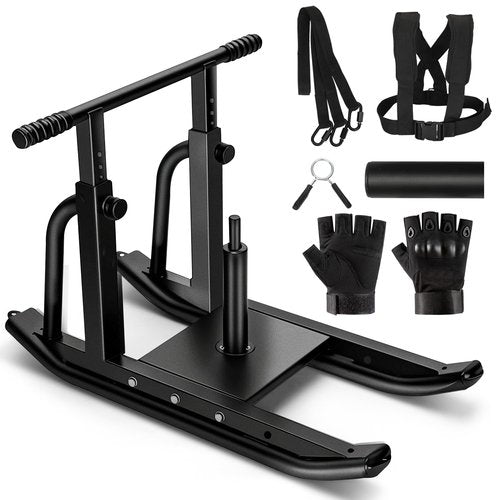 Weight Sled, Fitness Sled, Fitness Strength Training Sled,Adjustable Height Weight Training Sled,Heavy Duty Workout Sled for Building Muscle and Explosive Strength for 1" and 2" Weight Plates.