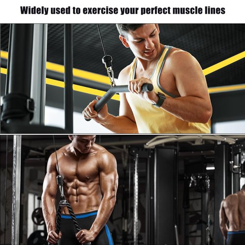 NQEUEPN 98in Fitness Pulley Cable, Home Gym Replacement Cables Pulley System Gym Heavy Duty Fitness Steel Wire Rope for Pulley Machine Accessories Home Gym (Fixed Style)