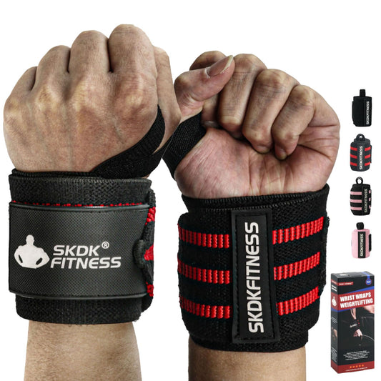 SKDK Wrist Wraps for Weightlifting Men & Women Professional Wrist Support with Heavy Duty Velcro Thumb Loops Gym Wrist Wraps for Powerlifting, Bench Press, Crossfit, Strength Training
