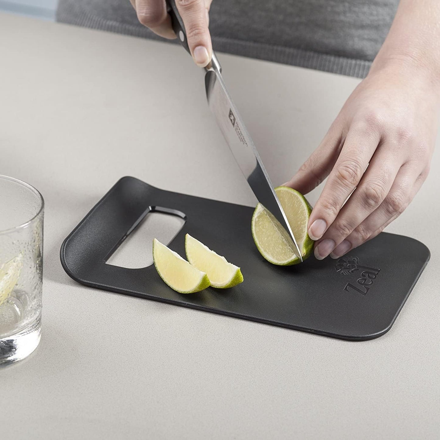 Zeal Straight to Pan Cutting/Chopping Board, 22L x 15W cm, Red 22x15cm