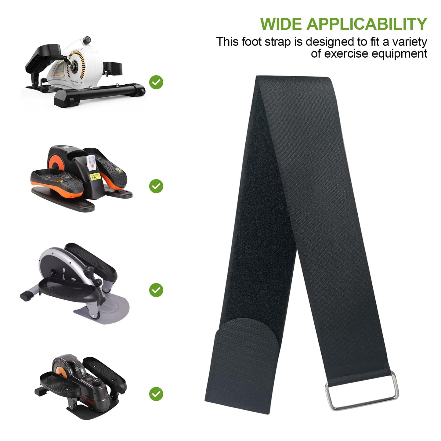 4 Pcs Adjustable Pedal Straps,Velcro Feet Pedal Strap, Compatible with Under Desk Elliptical, Peddler Foot & Leg Pedal Exercixer