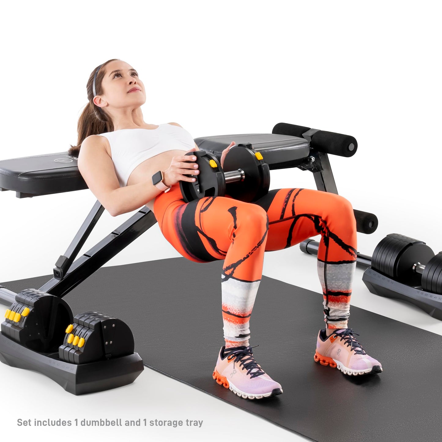Marcy Adjustable Dumbbell System 6 Dumbbells-in-1 up to 50lbs, Single - ADDB-6198