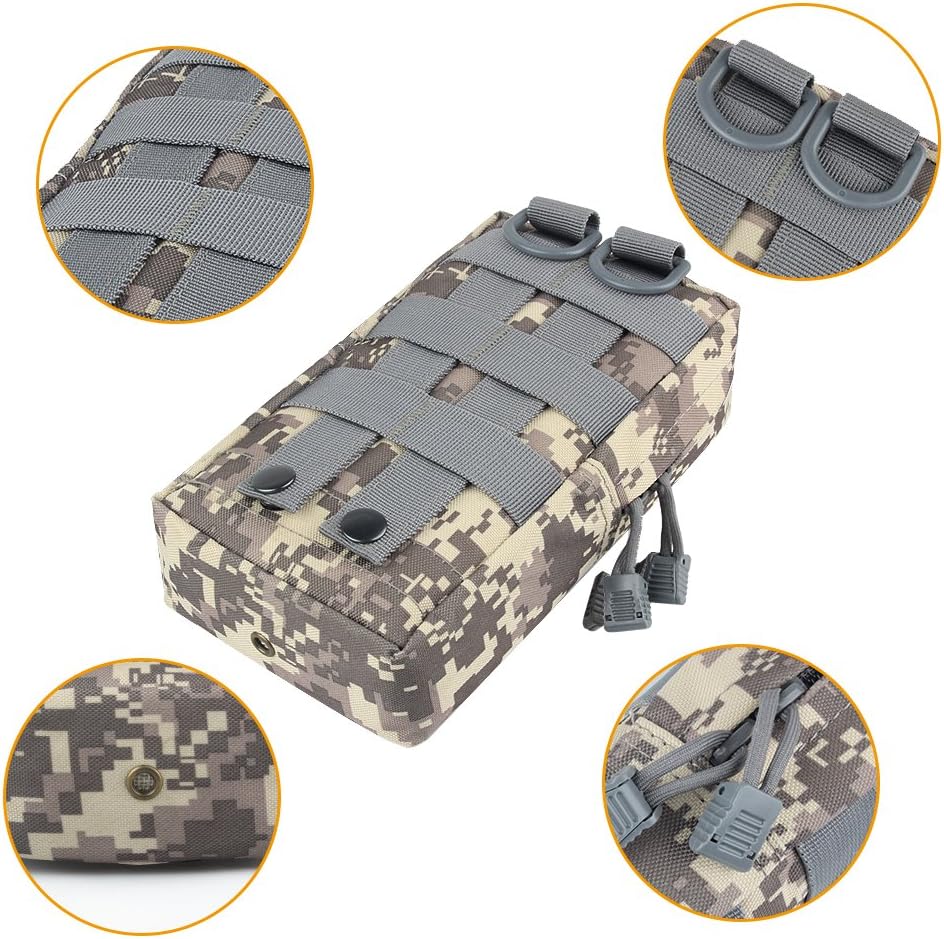 FUNANASUN 2 Pack Molle Pouches Tactical Pouch Small Molle Pouch Compact Water-Resistant EDC Pouch Molle Bag