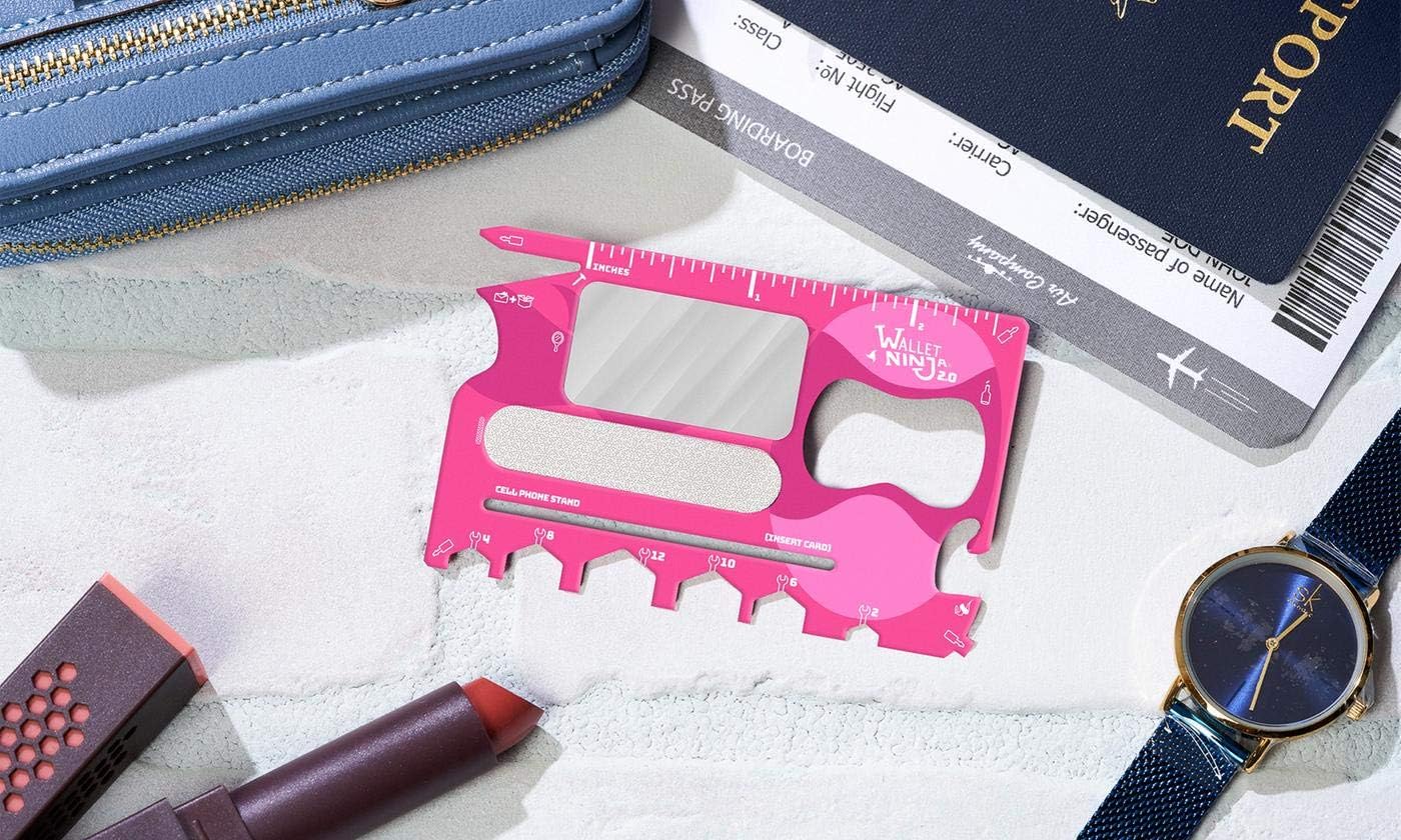 Wallet Ninja 2.0 (Advanced 20-in-1 Multitool, Now With Mirror + Nail File) Available in Black