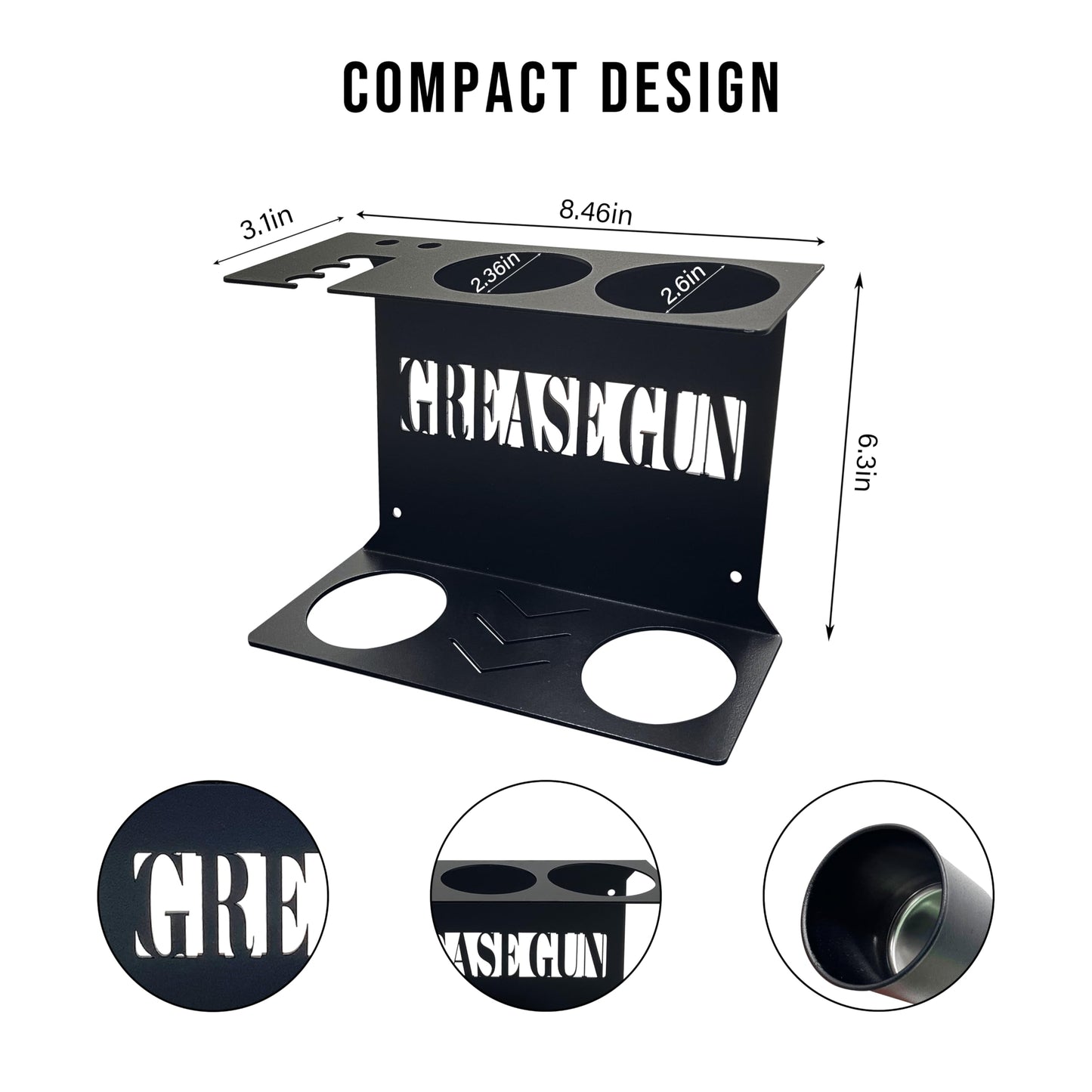 Grease Gun Holder Wall Mount for Garage Toolbox & Tractor Storage - Durable Air Tool Organizer, Grease Gun Storage for Garage Tools