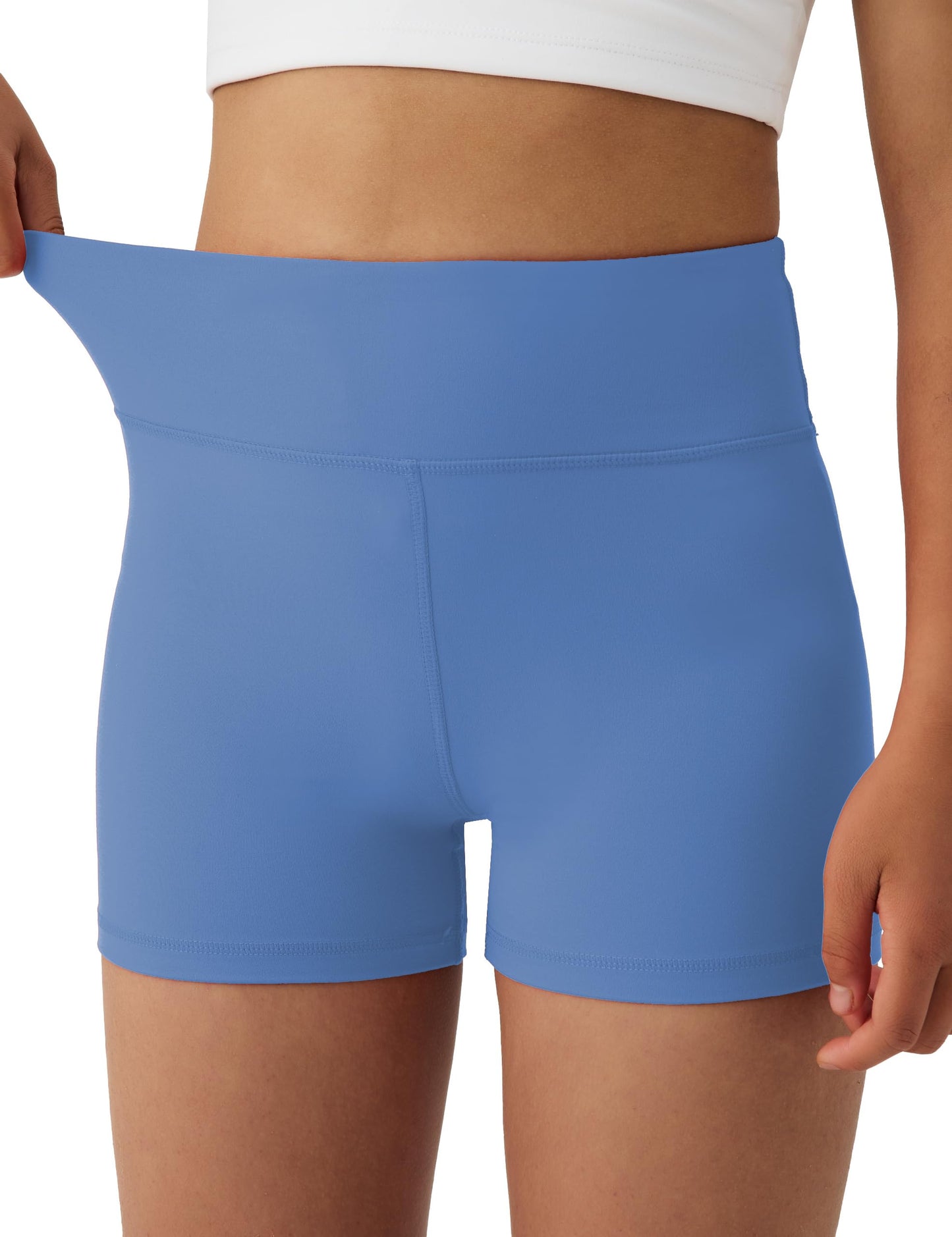 AugIris Girls Athletic Biker Shorts with Hidden Pocket High Waisted Dance Kids Shorts Soft Active Yoga Bike Short Teen
