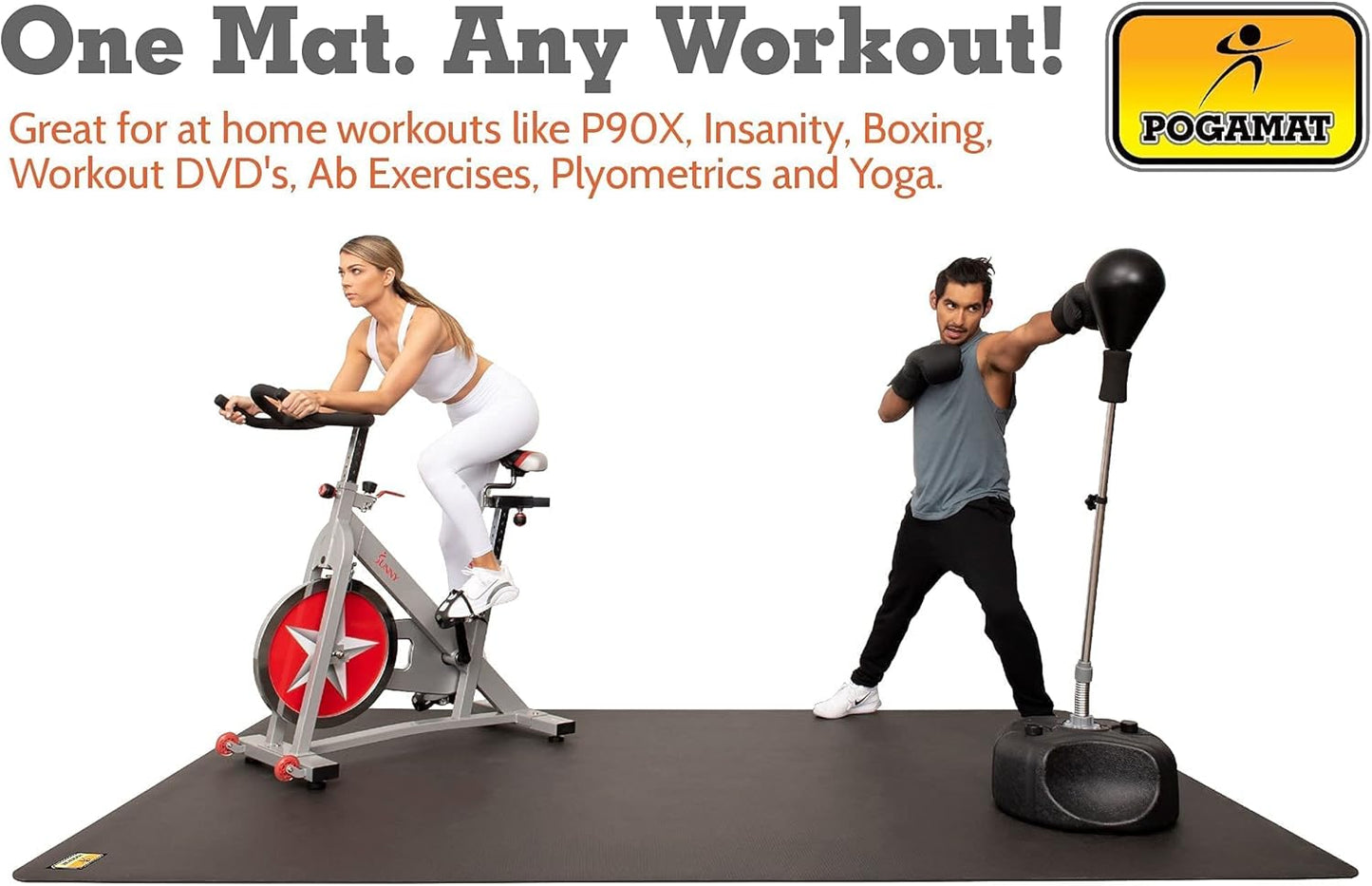 Premium Large Exercise Mat 6’x4’ – 1/4" Thick Non-Slip Workout Mat for Home Gym, Cardio, Yoga, Equipment – Use with or Without Shoes