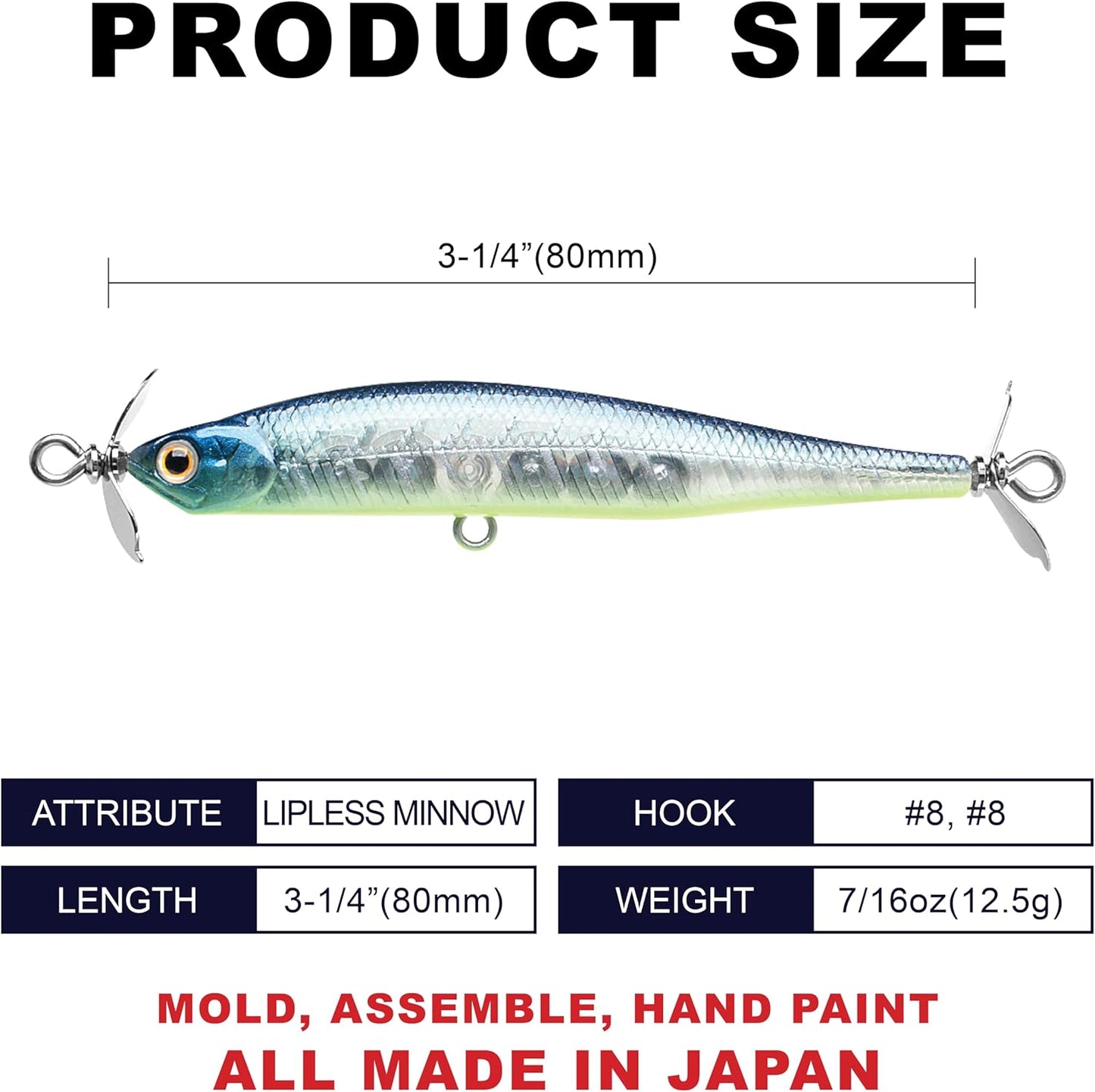 LUCKY CRAFT Screw Pointer 80, Freshwater Bass Fishing Lure, Jerkbait, Smallmouth, Walleye, Sinking, Tournament Winning, Spy Bait, Fishing Gear, Fishing Accessories, Tackle