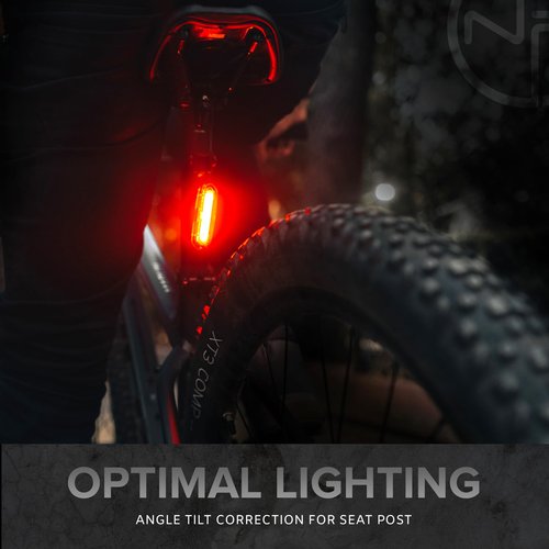 DUO-120 Red & White LED USB-C Rechargeable Bike Light Set Strobe Flashing Front or Rear Safety Warning Road Bike, Mountain Bike, BMX (2 Pack)