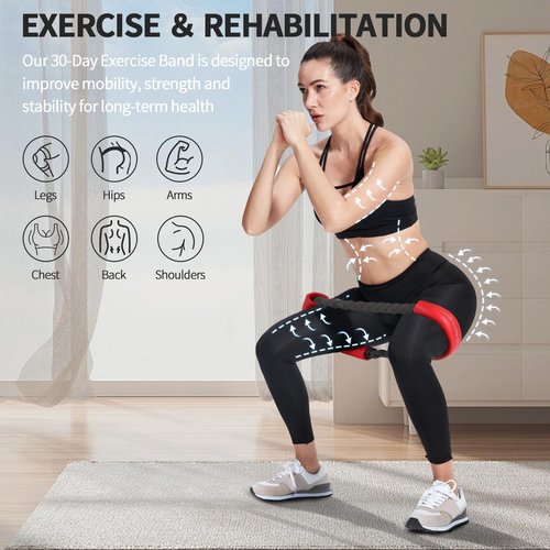 Hip & Core System, Resistance Loop to Stretch, Core Fitness Glute Workout Bands (Red - 40 lbs)
