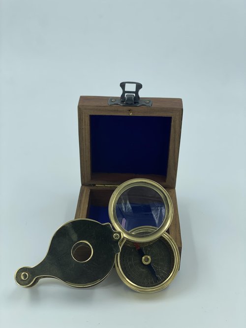 Metalarto Discovery Nautical Brass Working Compass & Magnifier with Handmade Rosewood Box-Authentic Modela Maritime Directional Nautical Compass Unisex Navigationl Gift