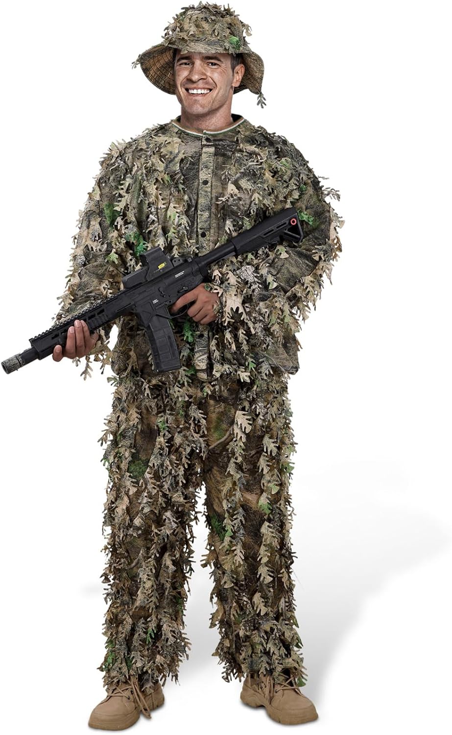Zicac Outdoor Camo Ghillie Suit 3D Leafy Camouflage Clothing Jungle Woodland Hunting