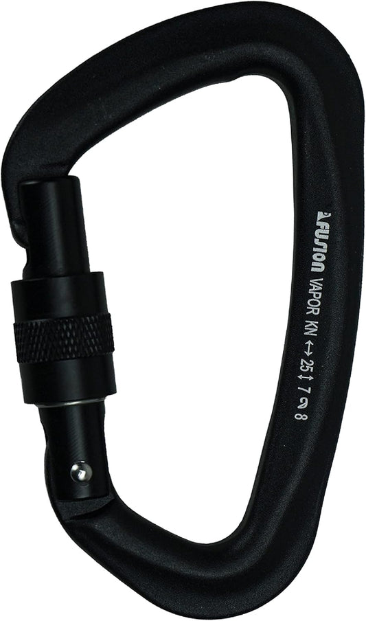 FUSION Climb Vapor III Military Tactical Matte Edition Aluminum Straight Gate Key Nose Modified D Carabiner Black, Hunting Carabiner (FP-8122-3ST-BLK)