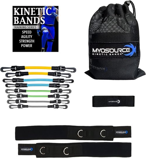 Leg Speed & Agility Resistance Bands - Athletic Performance/Fitness Training for All Ages - 4 Resistance Levels, Stretch Strap, Digital Training Series