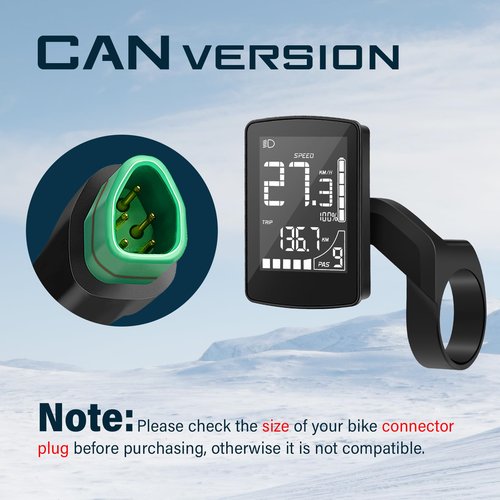 BAFANG 5 Pin Male Ebike Display for Bafang CAN Protocol Motors, Ebike Speedometer Bike Computer with 0-9 PAS, DZ47（M620, M600, M560, M510, M420 mid Drive Motors, 24V-48V