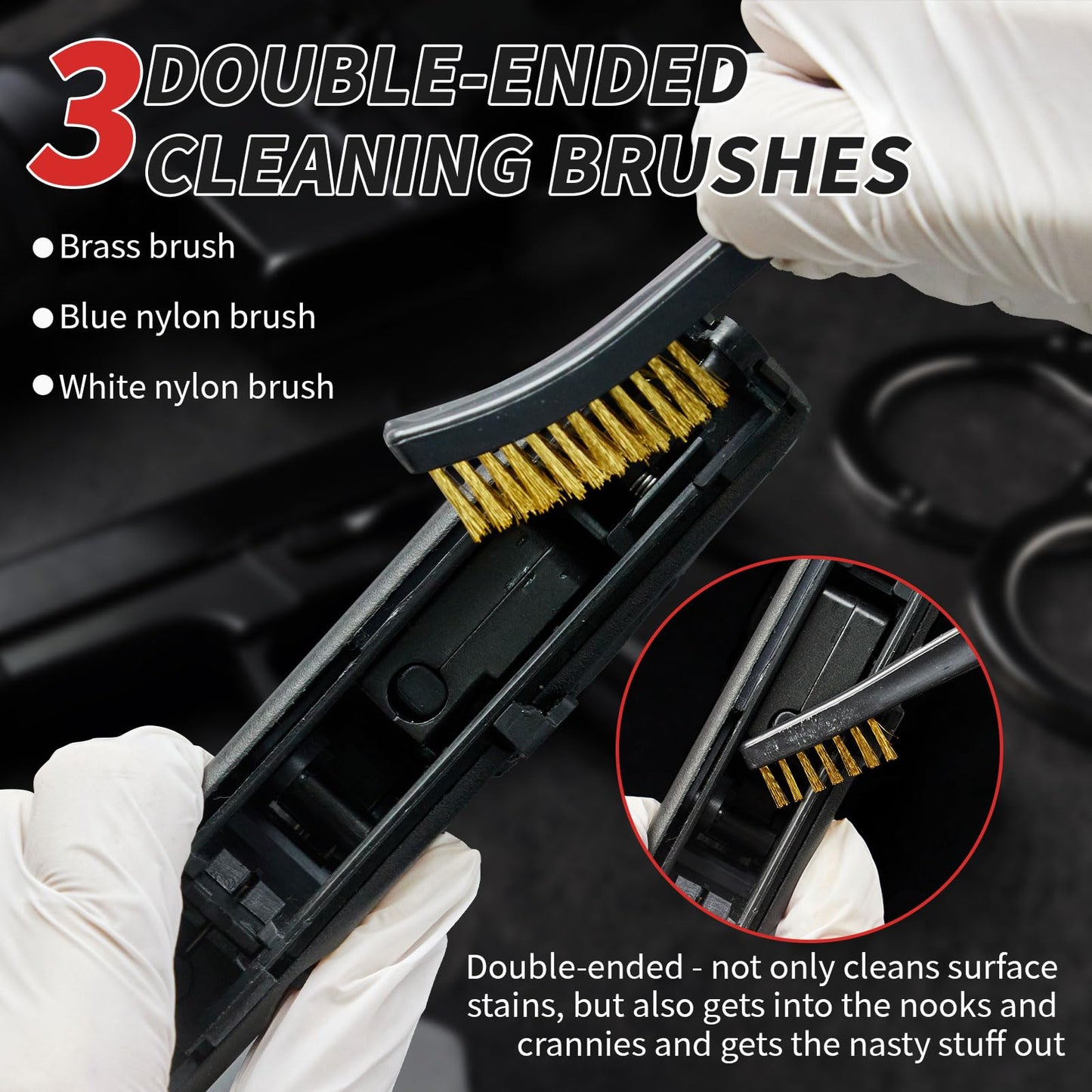 Gun Cleaning Kit in Big Box, 4-in-1 Cleaning Supplies Includes Brushes, Patches, Swabs, Cloth - Lint Free, Highly Absorbent Supplies for All Guns Maintaining, Fit Most Caliber