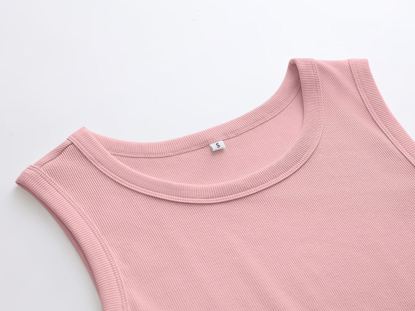 ANRABESS Womens Sleeveless High Neck Tank Tops Fashion Summer Casual Basic Slim Fit Ribbed Racerback Top Shirt Clothes Coral Pink Large