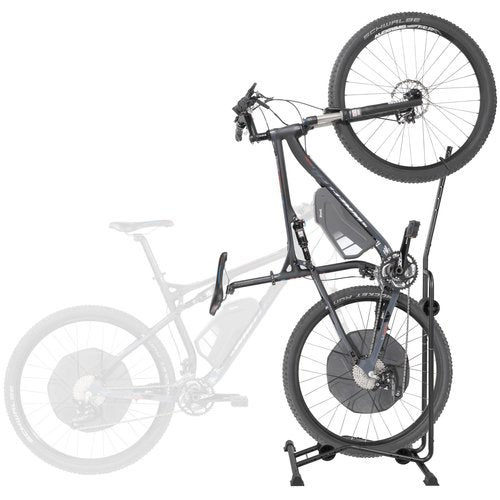 CyclingDeal Upright Bike Stand - Premium Quality Vertical & Horizontal Adjustable Bicycle Floor Parking Rack - for Storing MTB Road Bikes - up to 29” Wheel Size - for E Bike - 1 Bike