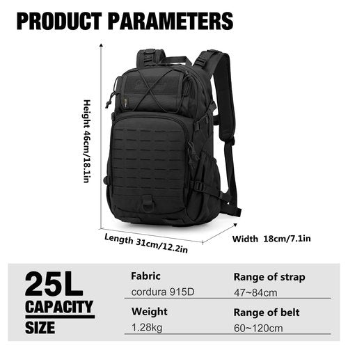 Mardingtop 60L Internal Frame Backpack + 25L Cordura Hiking Backpack