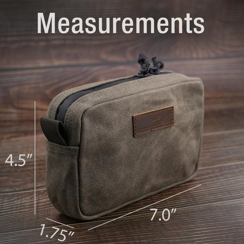 Tintris EDC Belt Zipper Pouch for Men Women YKK Zippers, EDC Tactical Pouch Waist Pack Bag for Hiking, Traveling, Water Resistant, Tough Waxed Canvas, Olive, Size M