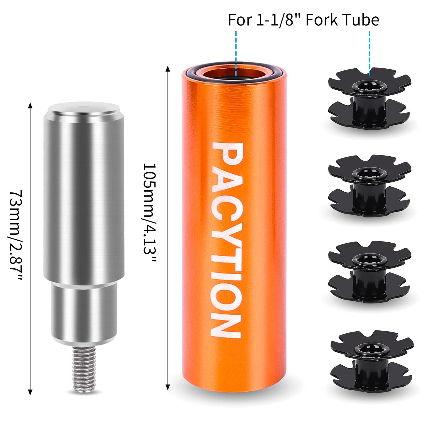 Bike Bicycle Fork Star Nut Setting Tool, MTB Star Nut Tool with 2 Spare Special Screws and 4 Star Nuts , Foundation Star Nut Setter Installation Tool Installer Install Tool (for 1-1/8" Fork Tubes)