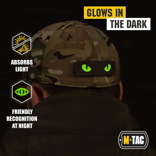 M-Tac Cat Eyes - Glow in The Dark - Morale Patches Tactical Patch Military Combat Hook Fasteners (Black - GITD)