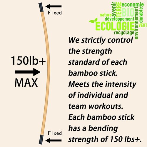 Yoga Stick Bamboo 5ft Long with Soft Ends-Stretching Stick-Workout Stick Exercise Bar-Pilates Stick-Balance Fitness Stick-Yoga Dowel Rod Shoulder Movement- Physiotherapy Stick-Posture Corrector Stick