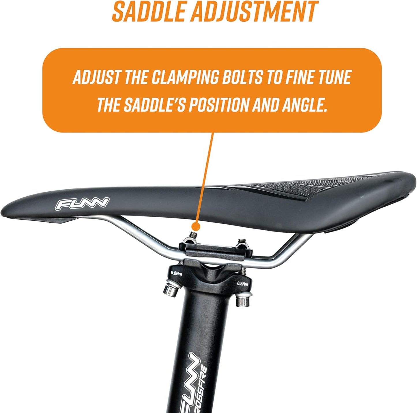 Funn Crossfire Bike Seat Post, Length 400mm, Diameter 30.9mm / 31.6mm, Aluminum Alloy AL6061, 3D Forged, One Piece Head and Shaft