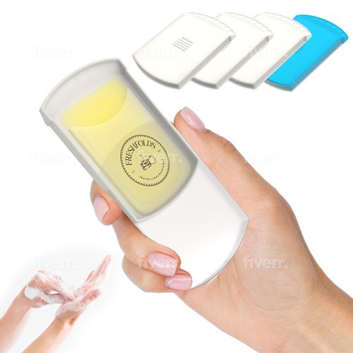 Freshfolds 1 Box (50 Sheets) Portable Eco Friendly Hand Paper Soap for Traveling, Camping, Hiking, School, Outdoor Events, Parties, Clubs (Pink)