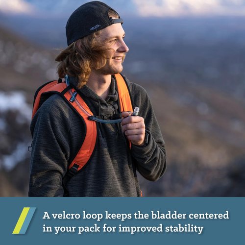 KLYMIT Echo 12L Hydration Pack | Hiking Backpack with 3 Liter Hydration Bladder and Large Storage Compartment — Orange/Black