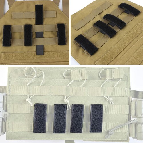 BSGB 6PCS Hook and Loop Adapter Strips for Tactical Vest, Morale Patches, Functional Patch Panel, Molle Strips Attachment for ID Badges and Insignia (Green)