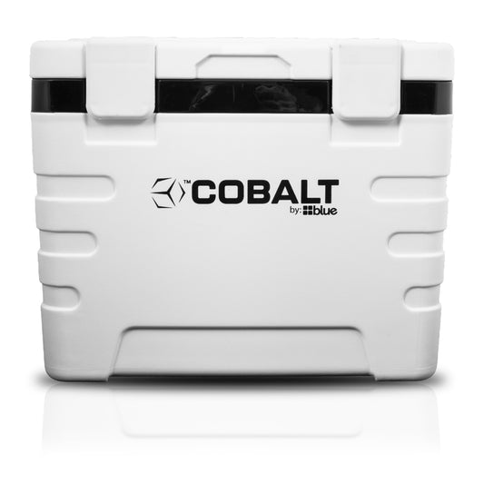 37 Quart Cobalt Weekender Cooler - Ice Chest by Blue Coolers for Camping, Sports Events, and Barbecues (Full Day Ice Retention) (White)