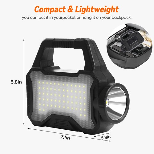 yeatem Solar Flashlight,Multifunctional Flashlight Solar Flashlight,led Flashlight Cell Phone Charger,USB Charging,Suitable for Home,Fishing,Outdoor Camping