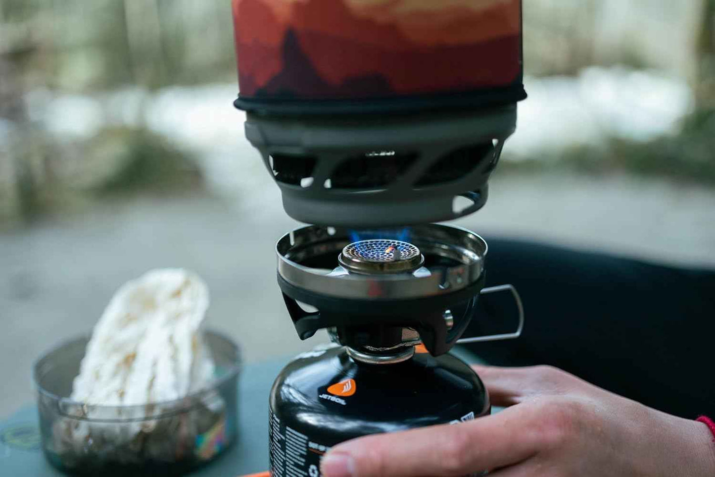Jetboil MiniMo Camping Stove - Adjustable Heat Backpacking Cooking System