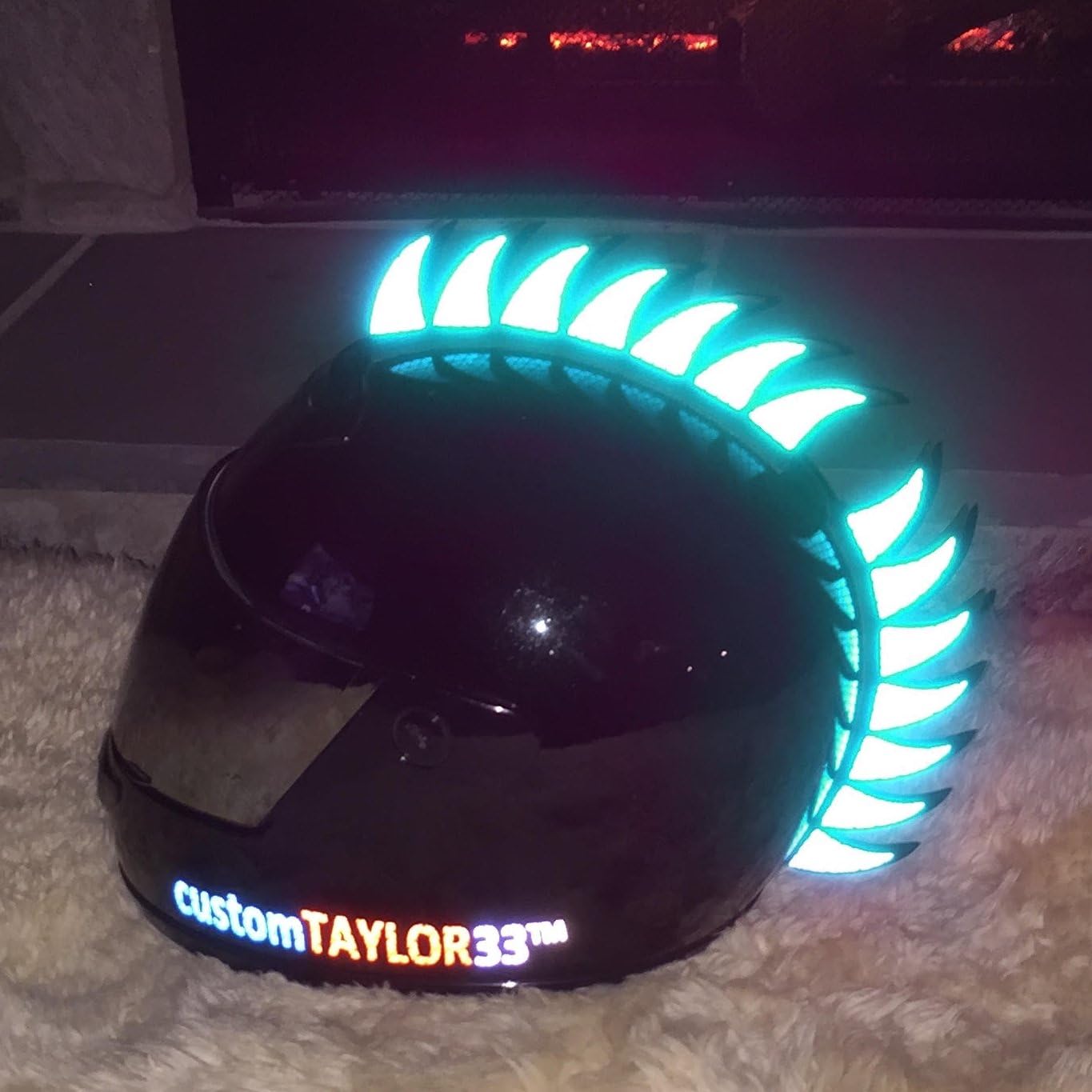 customTAYLOR33 Engineering Grade Reflective Warhawk/Mohawk Decals (Rubber Warhawk & Helmet not Included) Many Colors (Black)