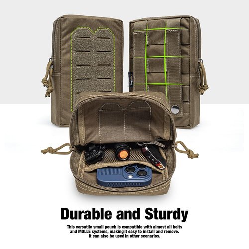 TSPRO Tactical Admin Pouch - Military EDC Utility Organizer for MOLLE Gear, Tool & Accessories (Green)