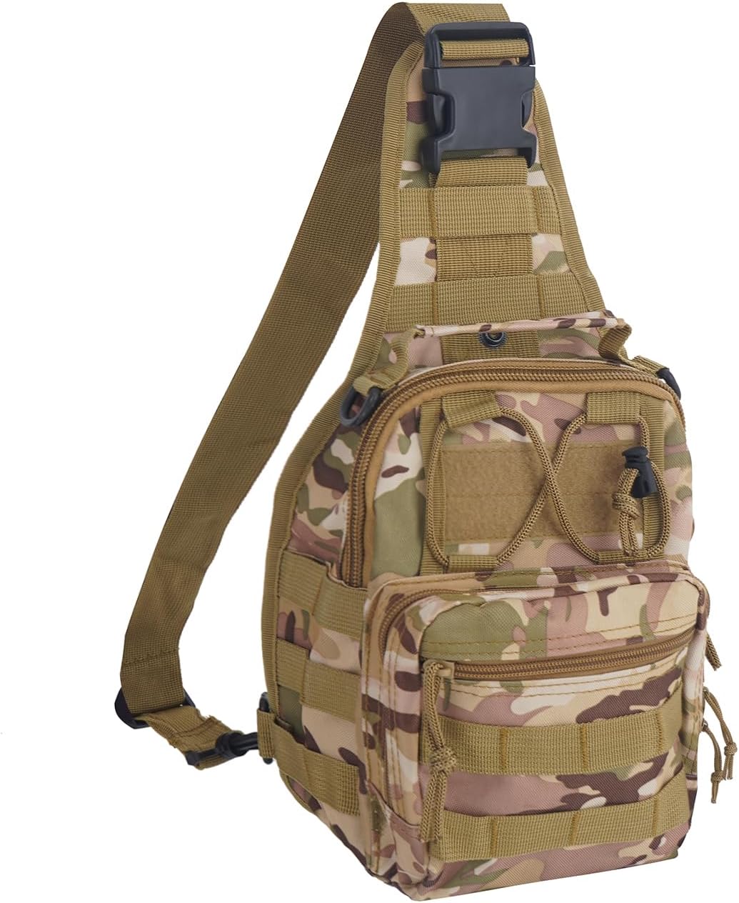Military Tactical Sling Backpack for Outdoor Sports - FAMI Everyday Carry Bag (Black)