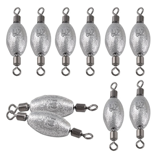 Hitefu 20PCS Fishing Weights Sinkers, 1/2oz Inline Weights Lead Fishing Weights Trolling Sinkers, Egg Sinkers for Bottom Fishing
