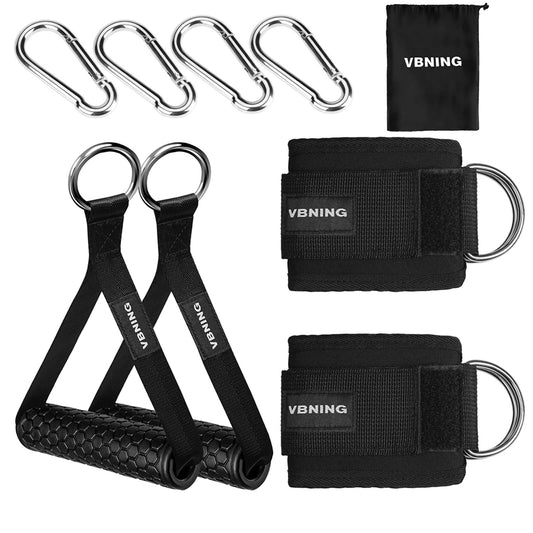 Ankle Straps for Cable Machines and Exercise Handles — Replacement Fitness Equipment for Strength Trainer. Gym Attachments for Leg Extensions, Heavy Duty Working Out Handles Accessories.