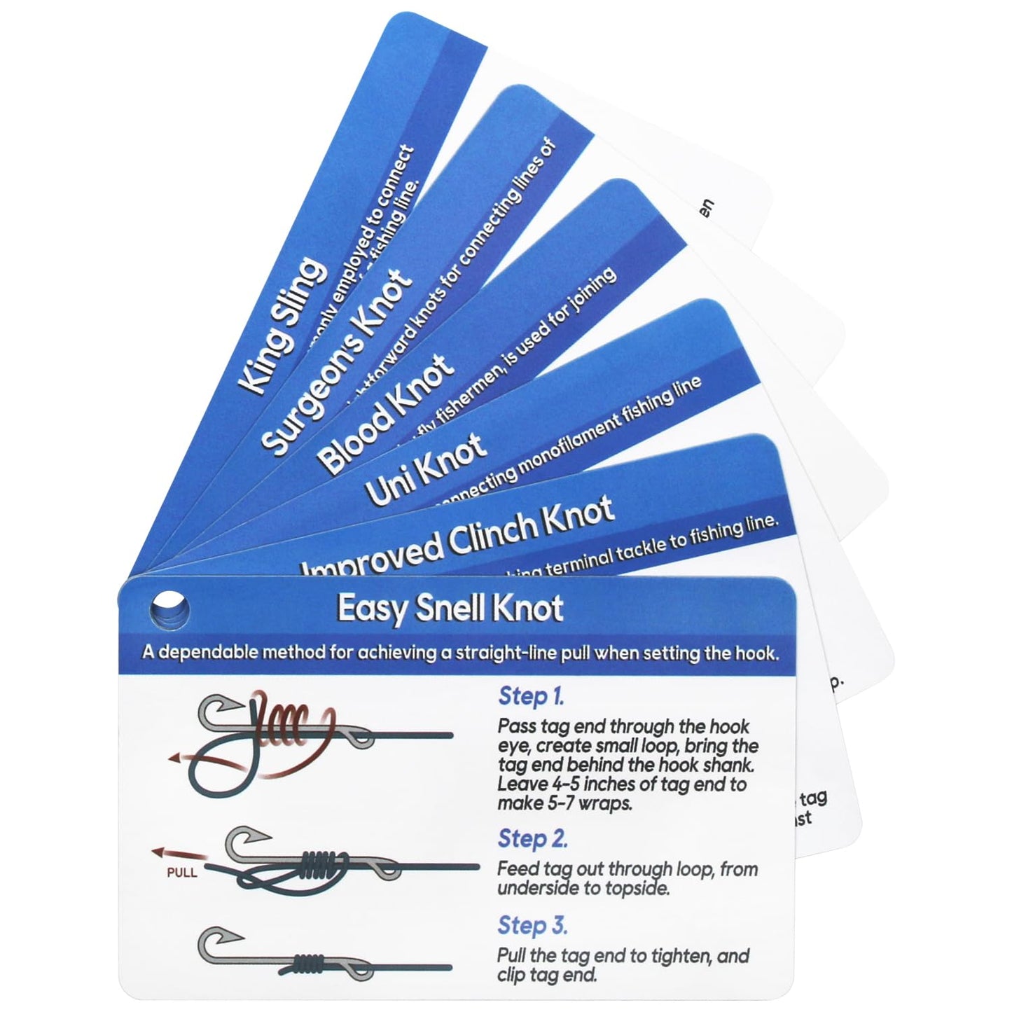 Easy Fishing Knots - Step-by-Step Guide to Tying 12 Useful Knots & Comes with Mini Carabiner | Ideal for Novices