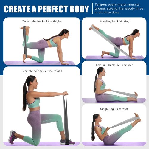 Resistance Bands for Working Out, Ankle Resistance Bands, Physical Therapy Bands for Strength Training, Yoga, Pilates, Stretching, Stretch Elastic Band with Different Strengths, Workout Bands for Home