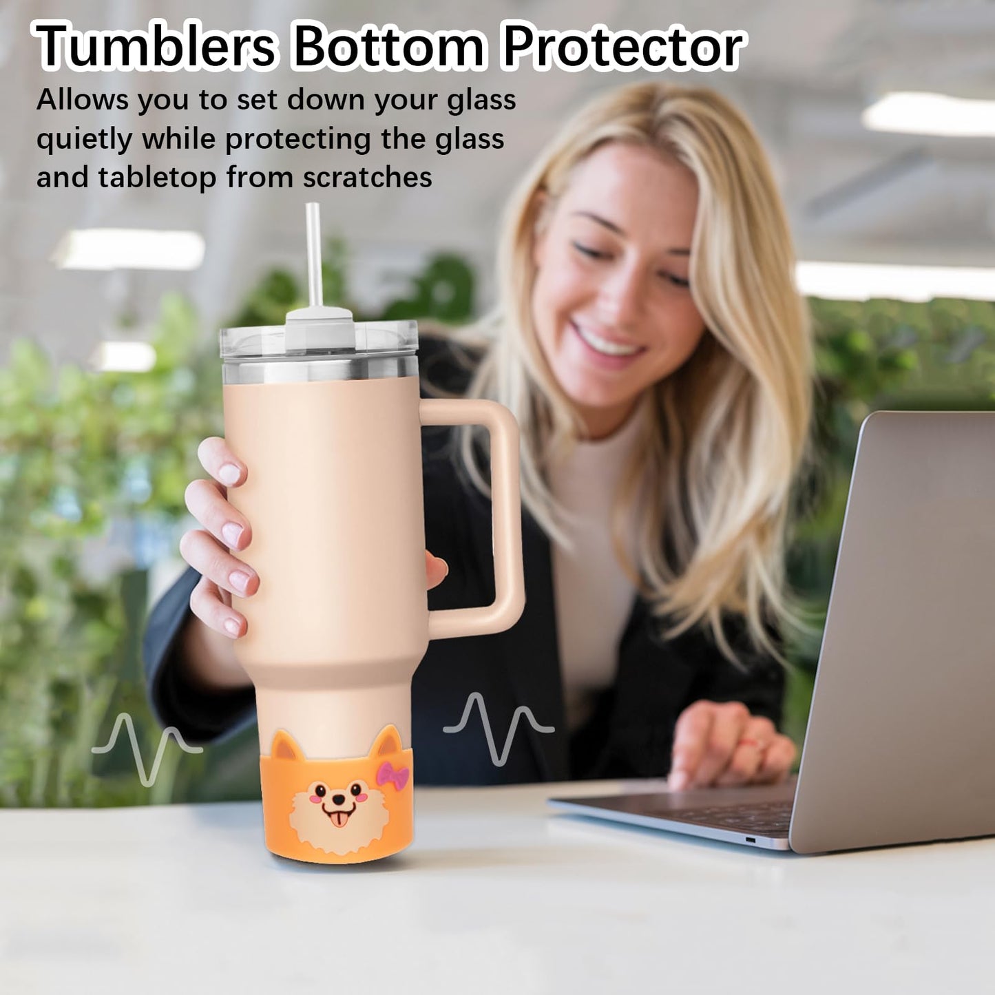 AGIFTMIND Silicone Boots for Stanly Cup 20/30/40 oz, Bottom Protector for Tumblers, Animal-Themed Boot for Stanly Cup Accessories (1P, OrangeDog)