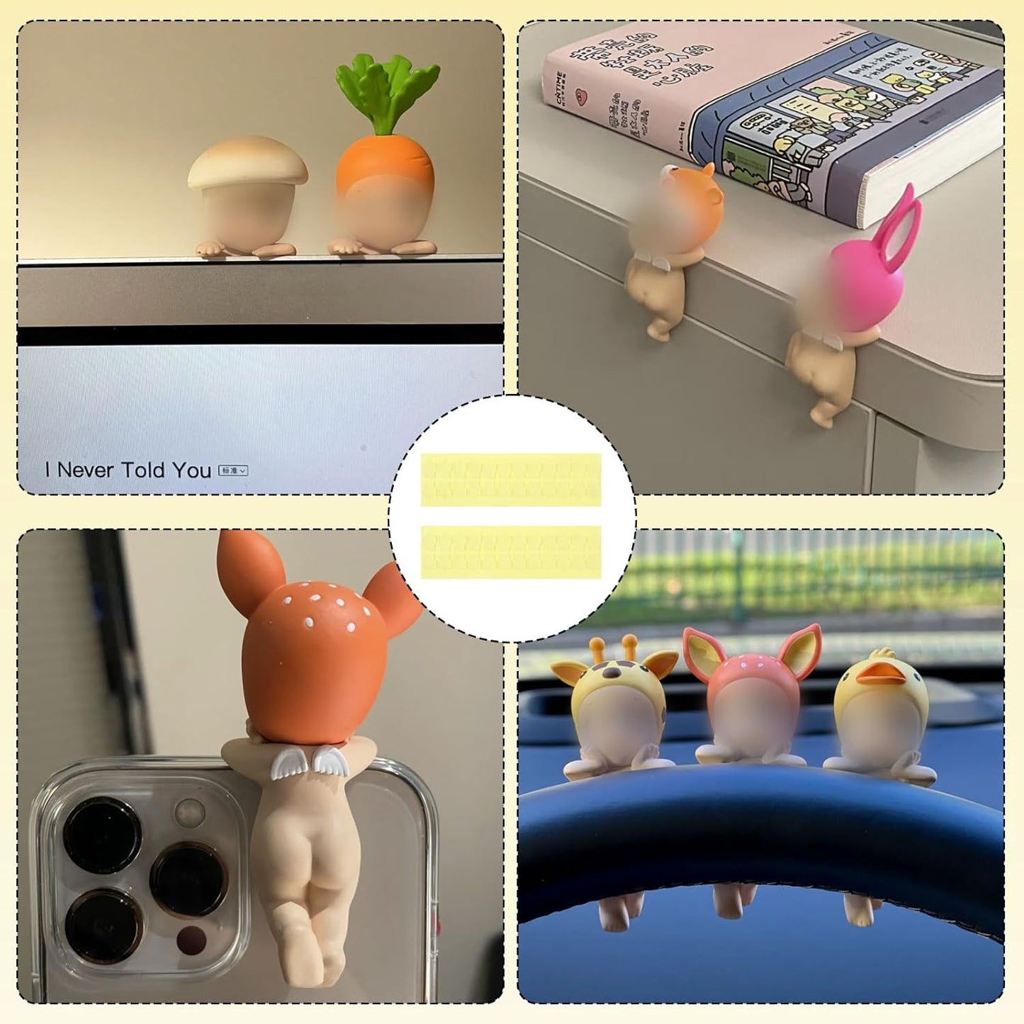 Adhesive Tape for Sonny Angel Hippers, 240Pcs Waterproof Double Sided Stickers for Sonny Baby, Nano Tape for Mini Figures Phone Accessories, Sticky Putty for Angel Doll Mini Figures Accessories