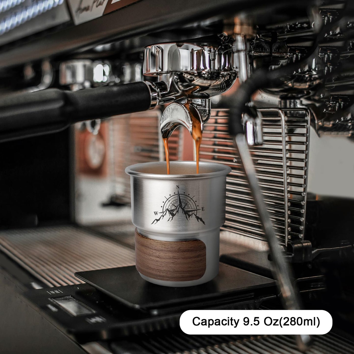 Jutasty Funny Stainless Steel Camping Coffee Cup for Camping Lover, Outdoor Camping Mug for Coffee Cold Beverages, Portable Camping Hiking Backpacking Travel Cup 9.5oz(280ml), Arctic Snow Mountain