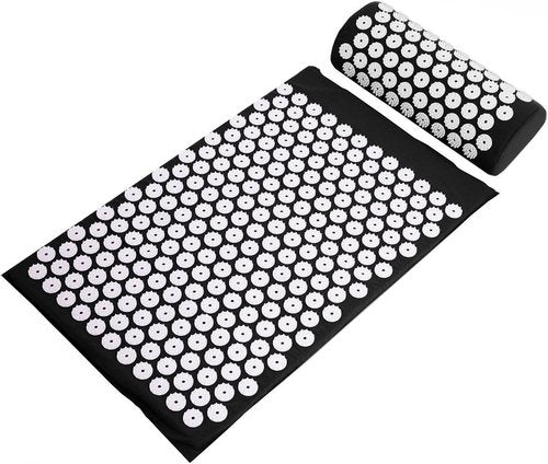 BalanceFrom Acupressure Mat and Pillow Set for Back and Neck Pain Relief and Muscle Relaxation Massage