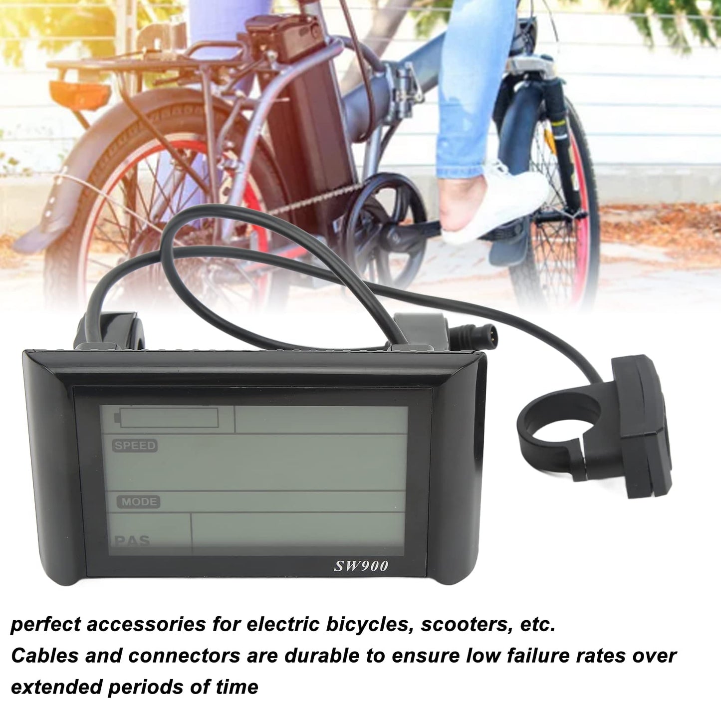 Electric LCD Display, Electric Scooter SW900 LCD Display Meter with Connector Electric LCD Display Meter for Electric Scooters