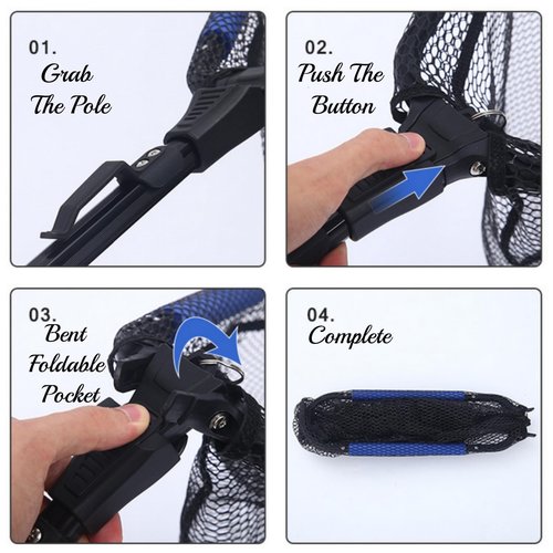 Noamus Floating Fishing Net, 35" Fishing Landing Net with Collapsible Telescopic Pole Handle, Rubber Coated Mesh Folding Fly Fish Net for Salmon Steelhead Bass Trout Walleye Kayak, Fresh Salt Water