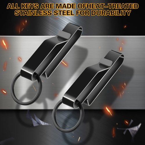 Manesi Duty Belt Key Holder, Belt Key Clip, Stainless Steel Tactical Stealth Belt Loop Key Ring Holder with Keyrings for Police Handcuff and Fire Agencies Fits Max 2.25 Inch Belt