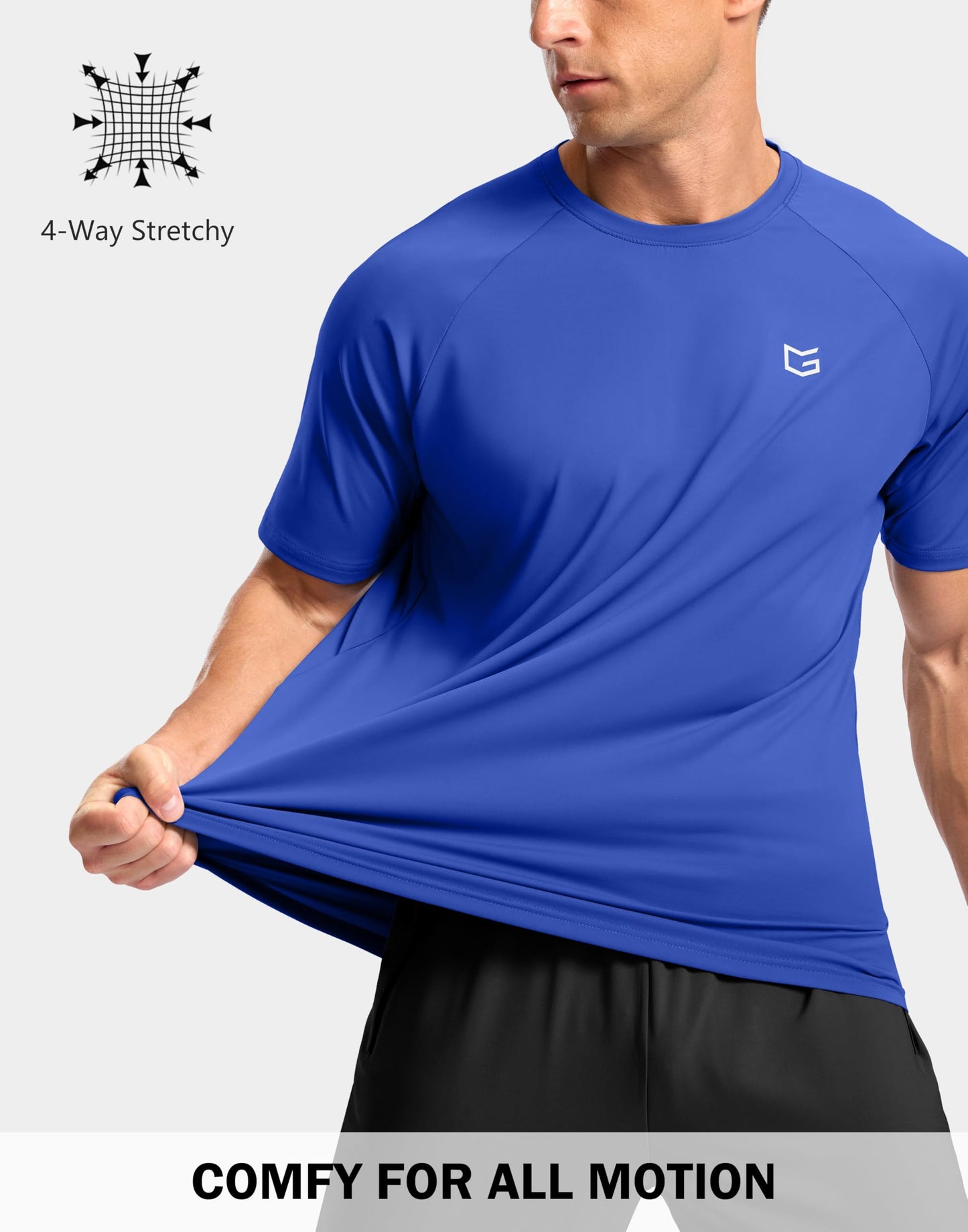 G Gradual Men's Athletic Workout T-Shirts Moisture Wicking Cooling Running Shirts Short Sleeve Performance Tee for Gym Tennis(Royal Blue,4XL)